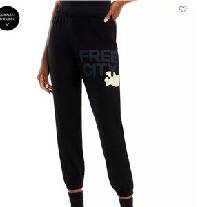 FREECITY Cotton Logo Sweatpants Black